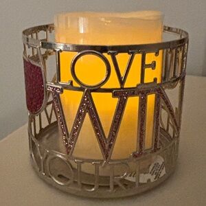 "Love the Wine You're With" Fun and Glittery Candle/Wine Holder